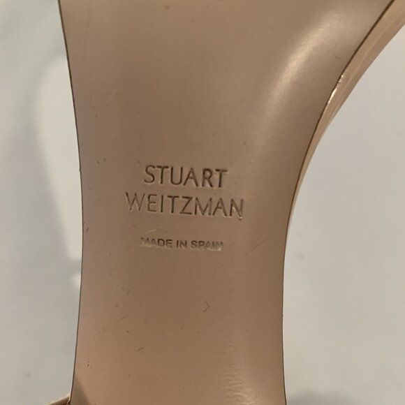 Stuart Weitzman High heel nude blush gold stud accents womens shoes - Picture 13 of 16